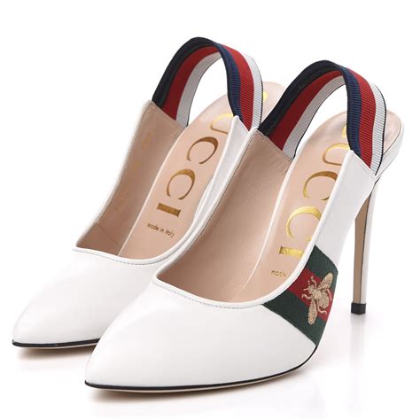 gucci white slingbacks|gucci slingback heel pump.